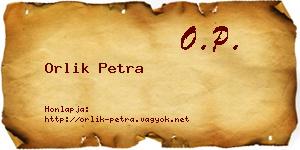 Orlik Petra névjegykártya